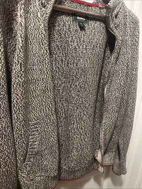 Roots Marled Knit Hoodie with Red Trim